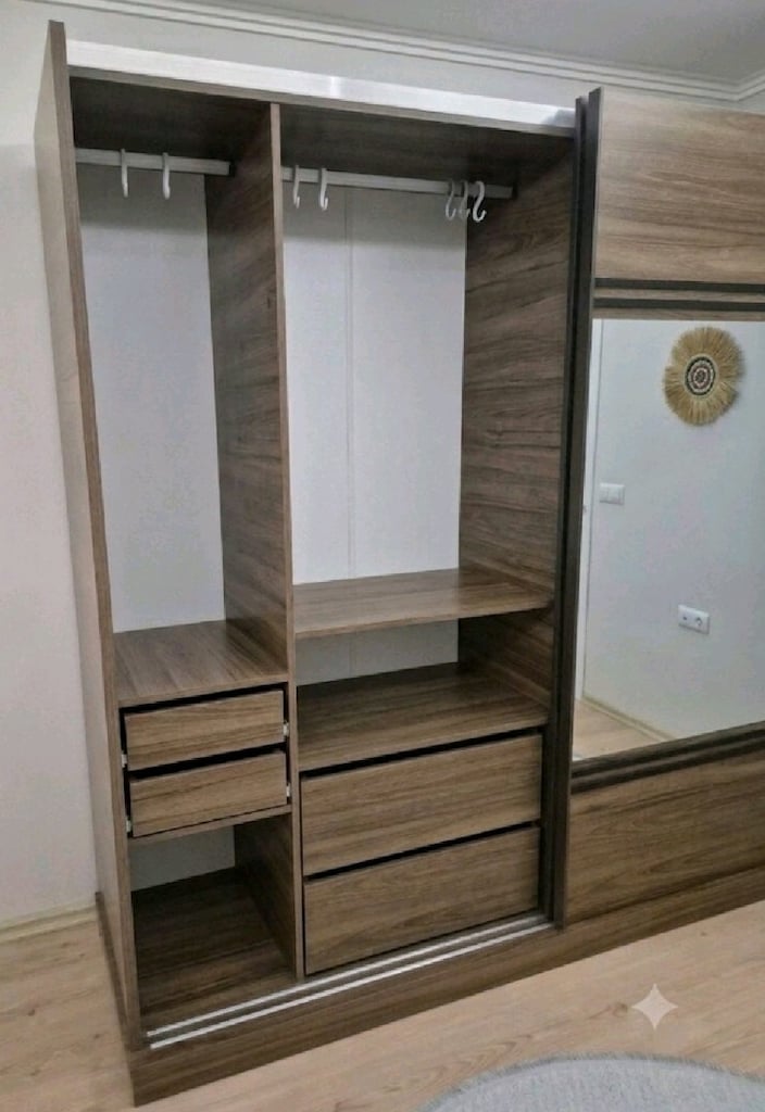 aynalı sürgülü gardırop/gardırop/gardolap/elbise dolabı/yatak odası - 4