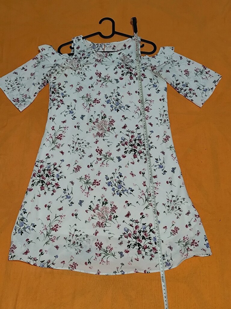 DeFacto Çiçek Desenli Beyaz Mini Elbise S 36 - 5