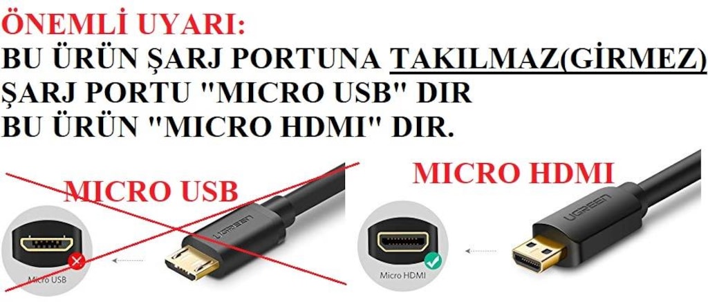 1,5/3/5 Metre Micro Mikro HDMI To Hdmi Çevirici Görüntü Kablosu - 9