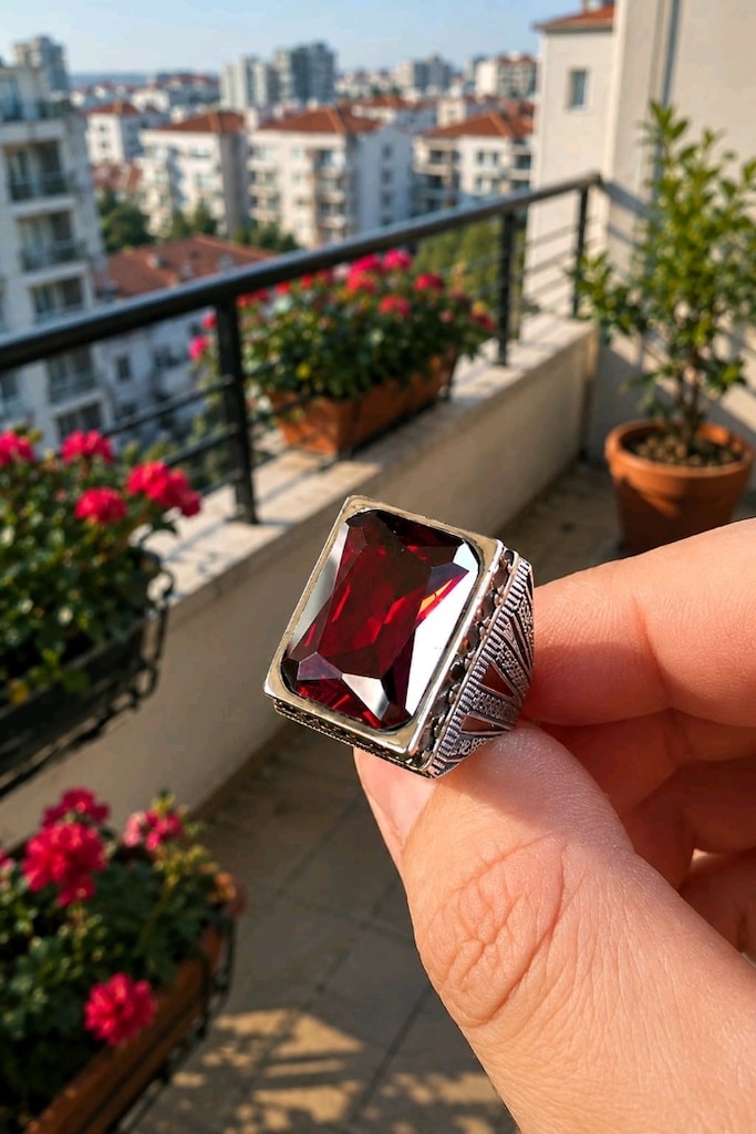925 Ayar Zirkon Taşlı Gümüş Yüzük - 6