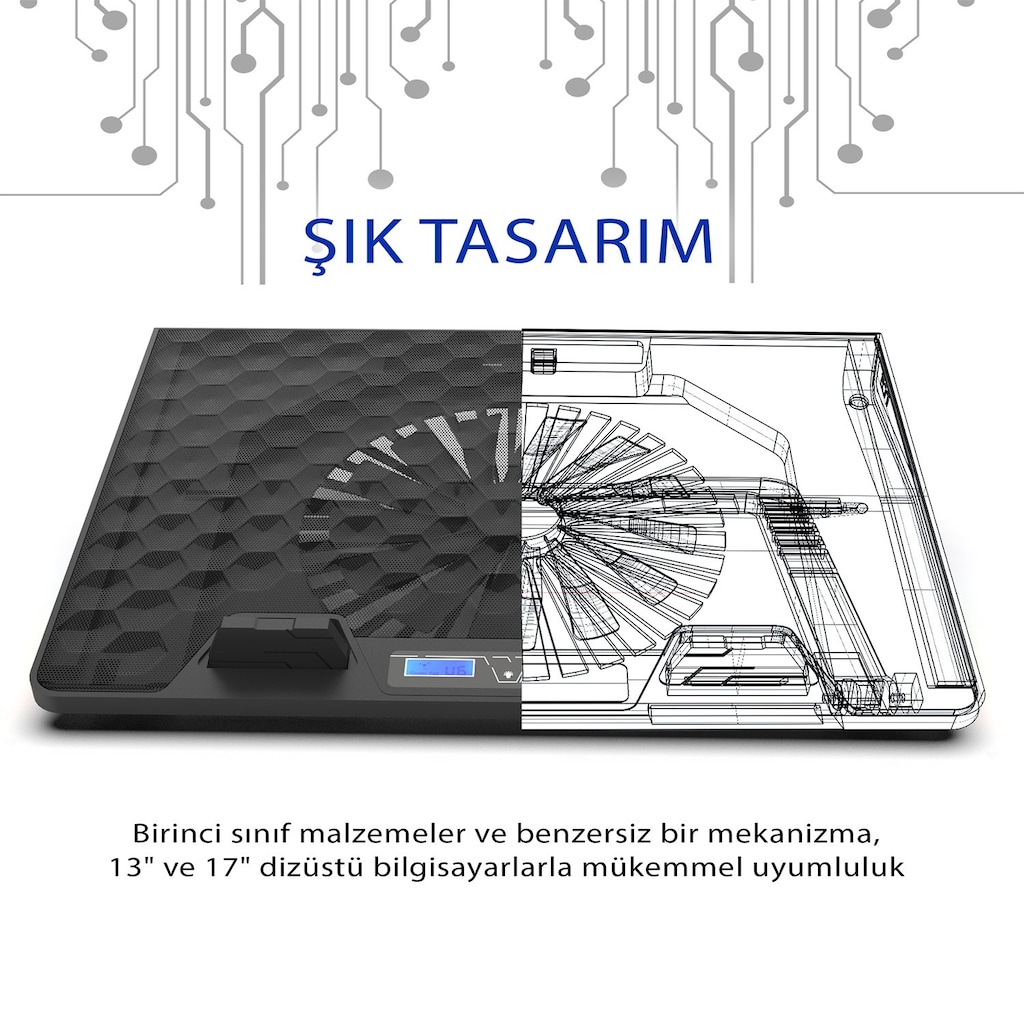 Inca INC-608GMS LCD Kontrollü 13-17.3 inç uyuml Laptop Soğutucu ADETLİ - 11