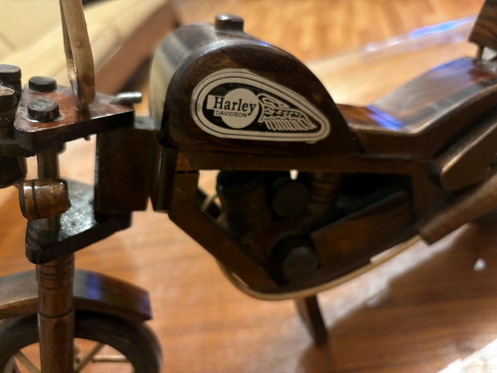 Ahşap el yapımı Harley Davitson Motor - 3