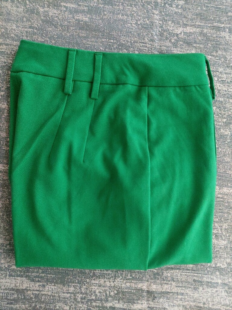 Bayan yeşil renk kumaş pantolon - 10