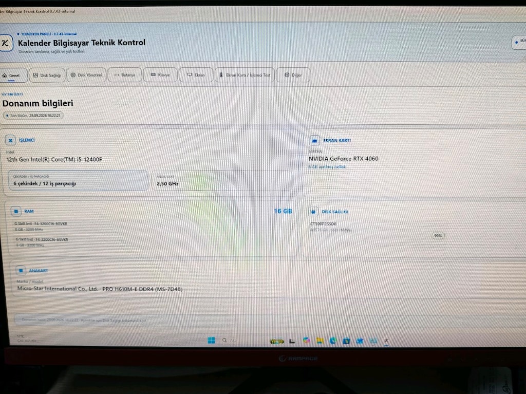 i5 12400F RTX 4060 16GB Ram 512GB SSD Gaming Bilgisayar - 4