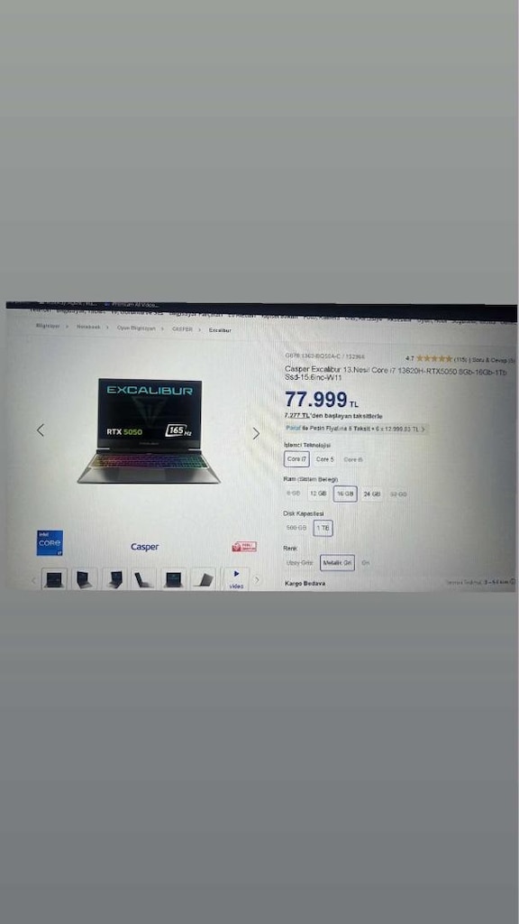 Casper Excalibur G870 | i7 13620H | RTX 5050 8GB | 16GB RAM | 1TB SSD - 2