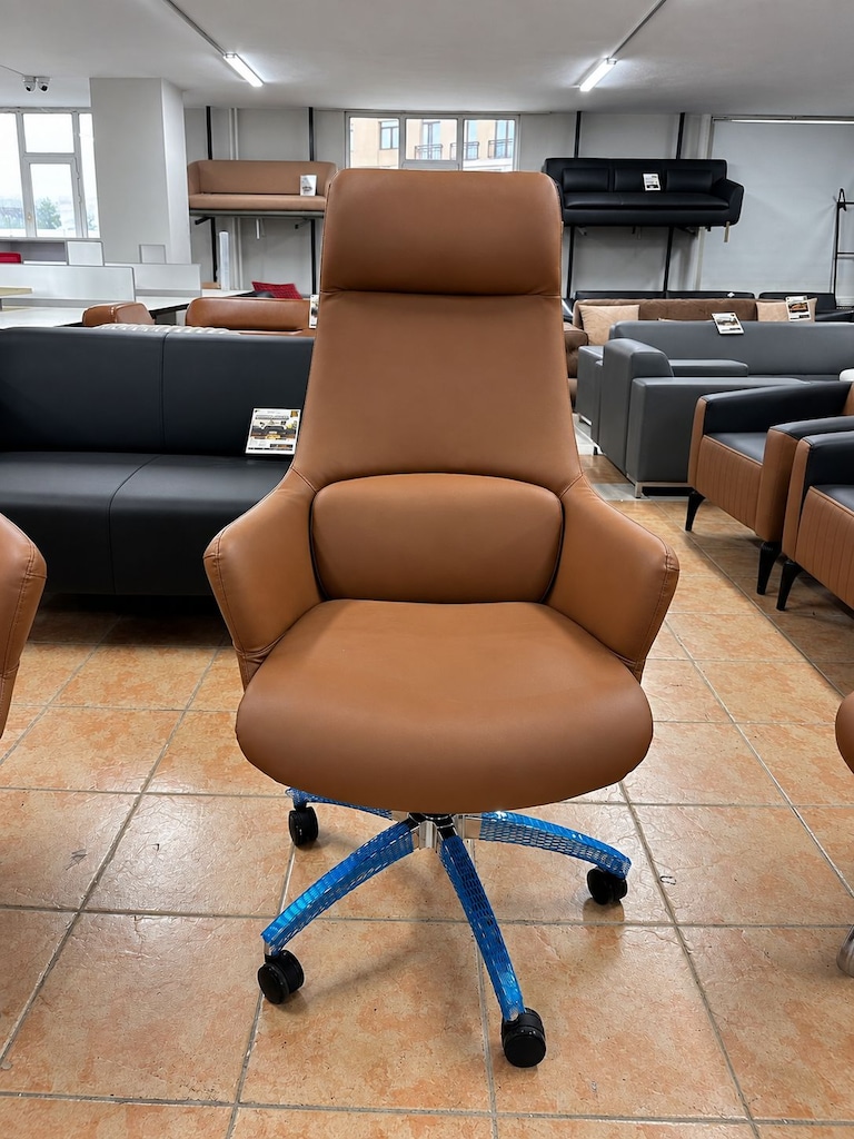 KLAS OFİS ÜSKÜDAR TABA DERİ MÜDÜR KOLTUK TAKIMI SIFIR - 6
