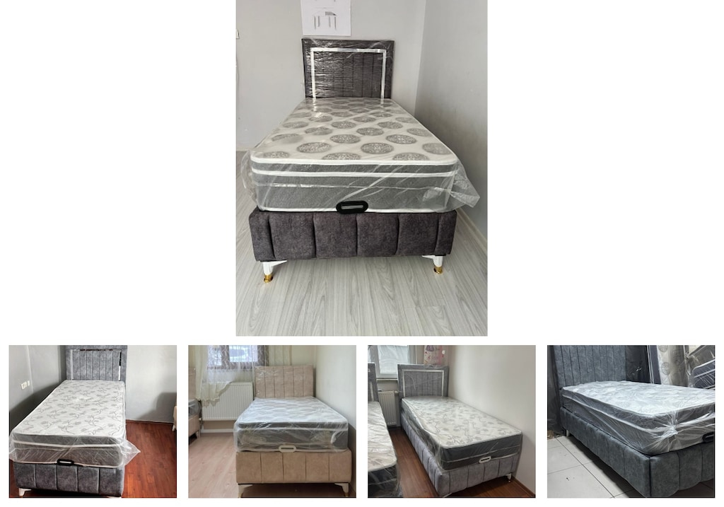 tek kişilik baza başlık yatak smwvptykaj - 2