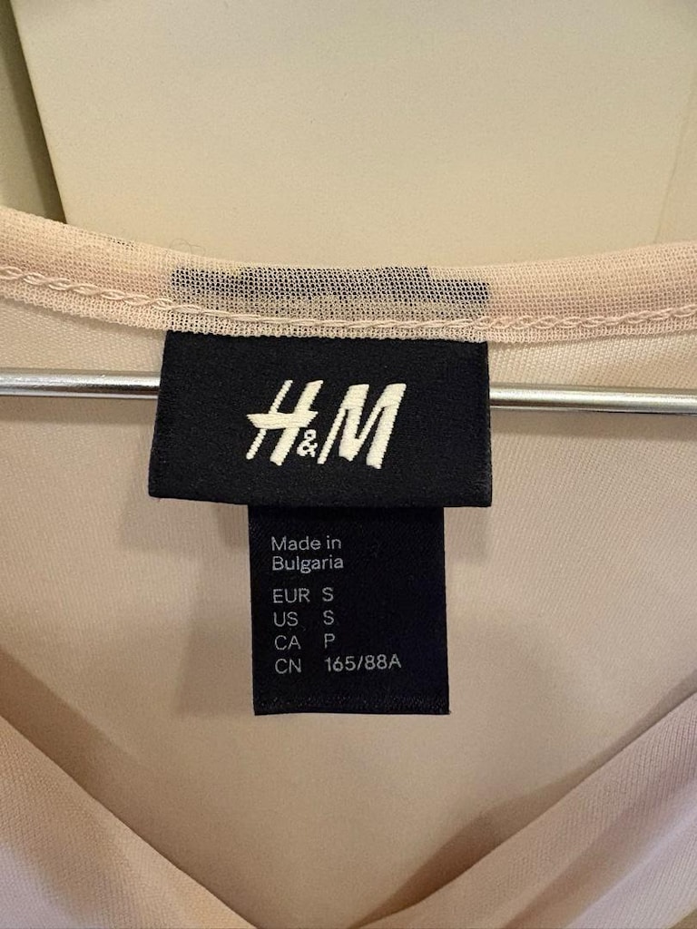 H&M Pudra Fırfırlı Uzun Elbise - 3