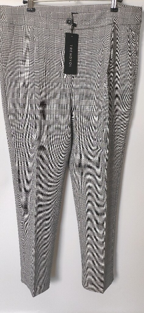 Gri Ekoseli Cepli Slim Fit Pantolon - 4