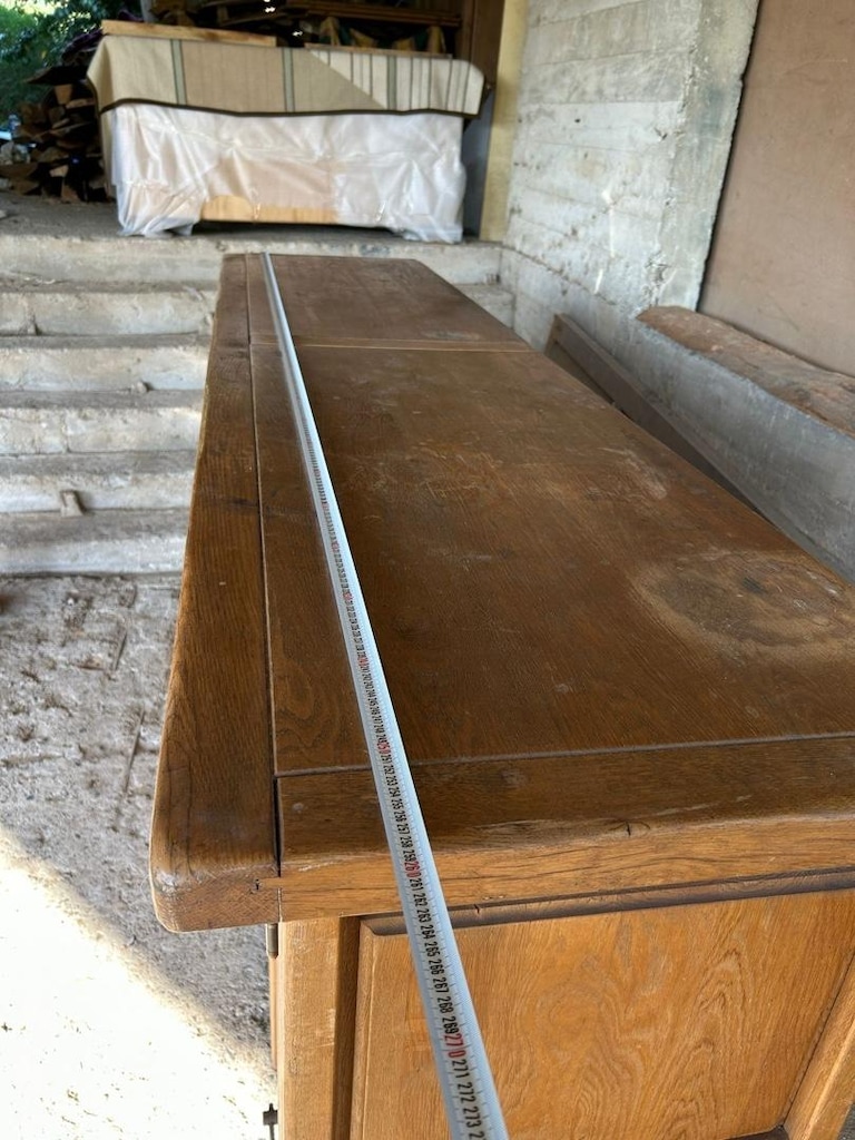 Fransız Masif Meşe Büfe 260cm Enfilade El Oyması - 17
