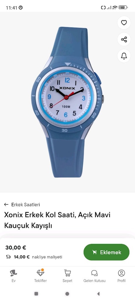 Xonix Erkek Kol Saati, Açık Mavi Kauçuk Kayışlı - 4