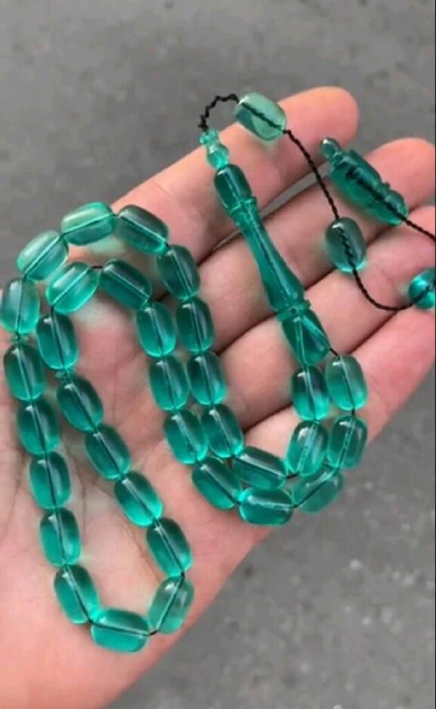 TESBİH ÖLÇÜ: 8X12 MM MURAT AKBULUT USTA ATÖLYESİNDEN UÇAK CAMI TESBİH* - 17