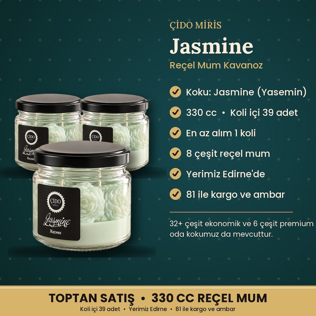 JASMINE KOKULU REÇEL MUM ÇİDO MİRİS 330CC | TOPTAN SATIŞ - 2