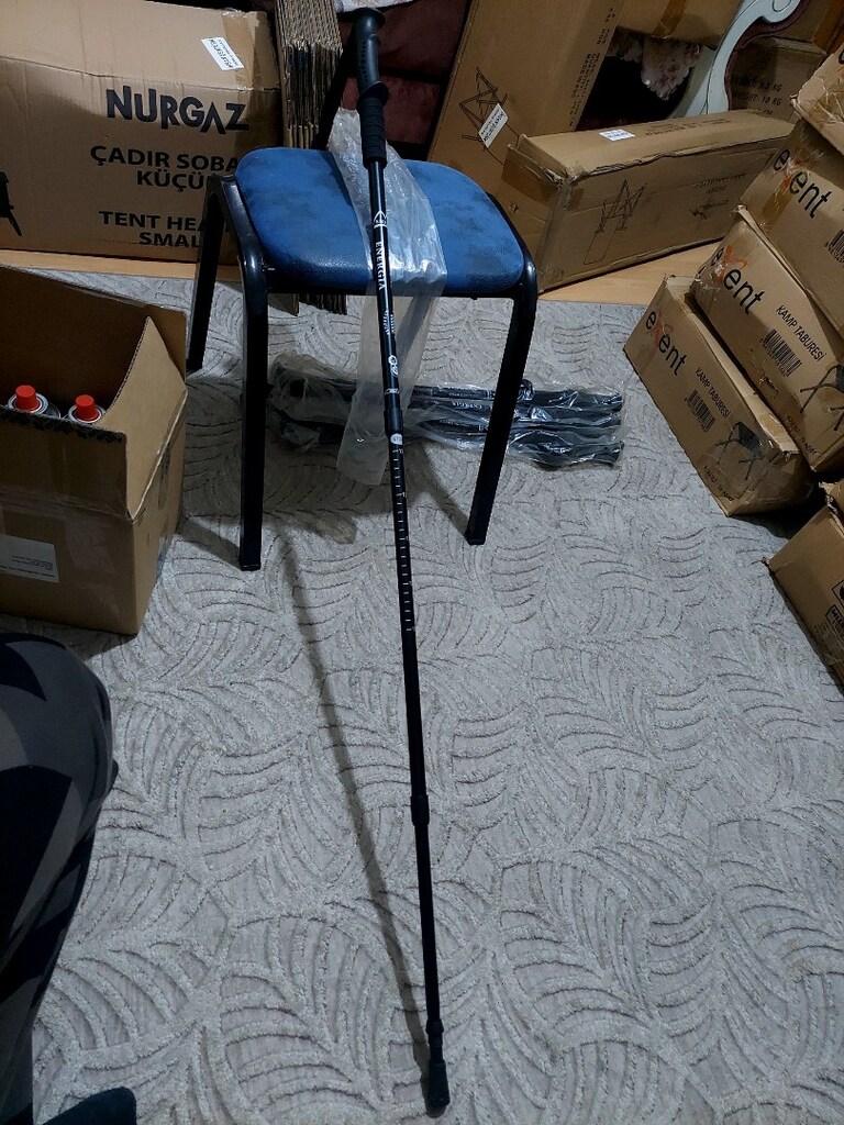 Kamp yürüyüş Baton-baston Katlanabilir Siyah Renk - 6