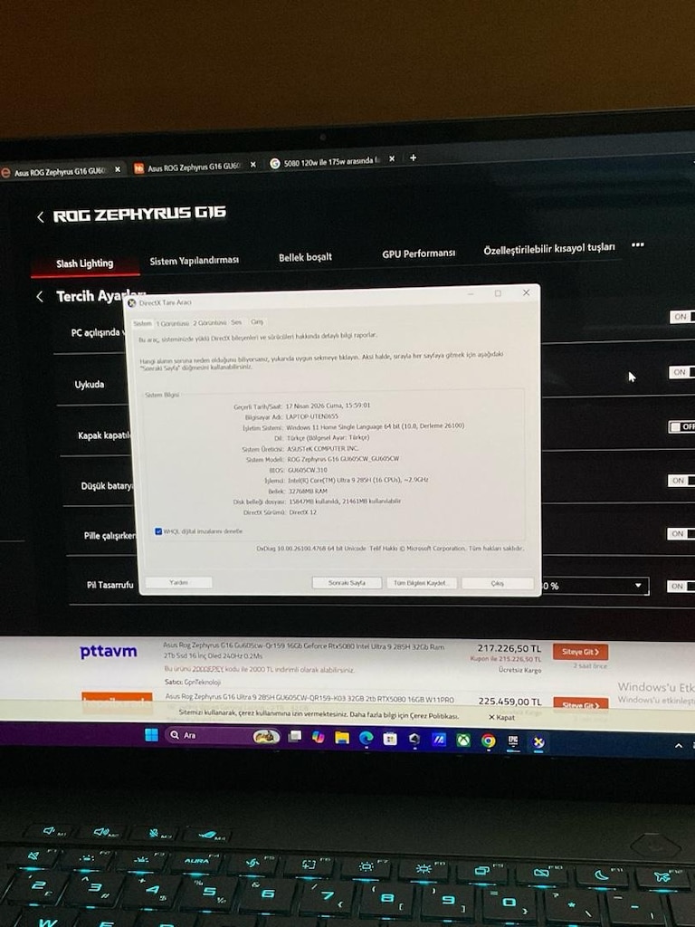 ASUS ROG ZEPYHRUS 16 RTX5080 - 5