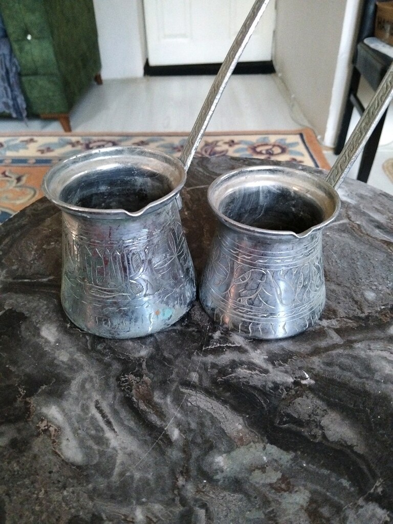 eski, işlemeli bakır cezveler - 4
