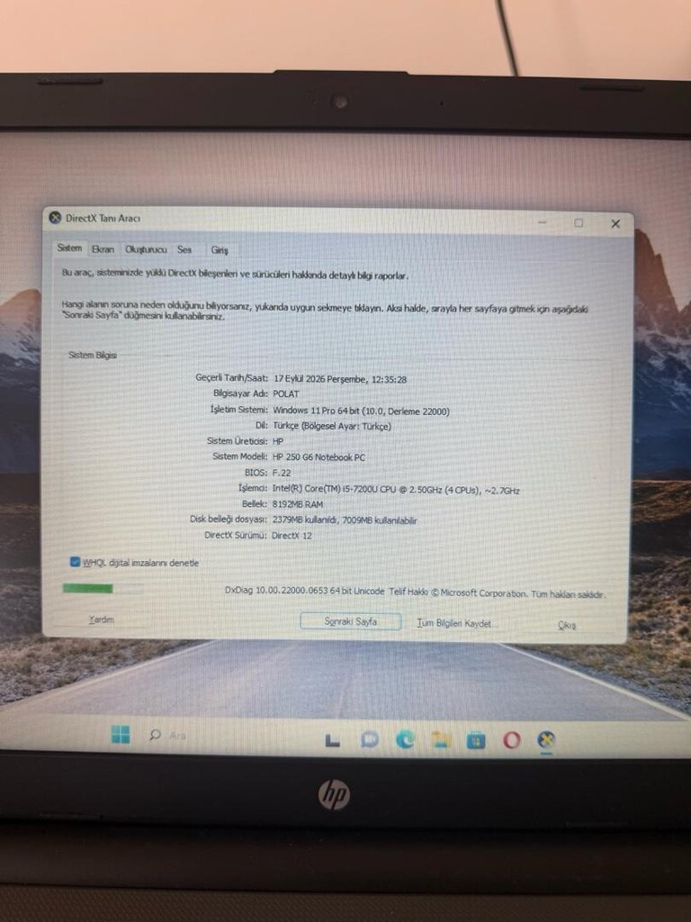 HP 250 G6 i5 7. nesil 256 Gb ssd 8gb ram - 3