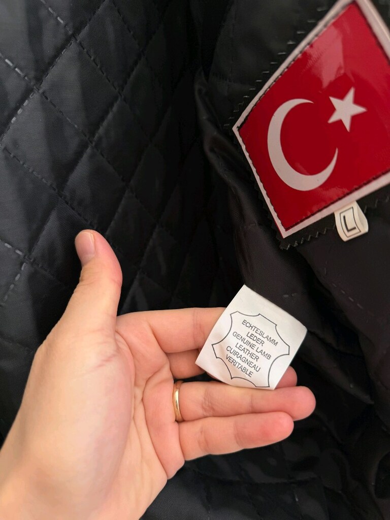 Hakiki Kuzu Derisi Kürklü Pilot/Bomber Mont - L Beden - 5