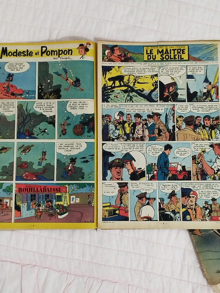 Le Journal de Tintin'' Tintin Dergileri, 1956, Fransızca,22 adet+SPRİO - 5
