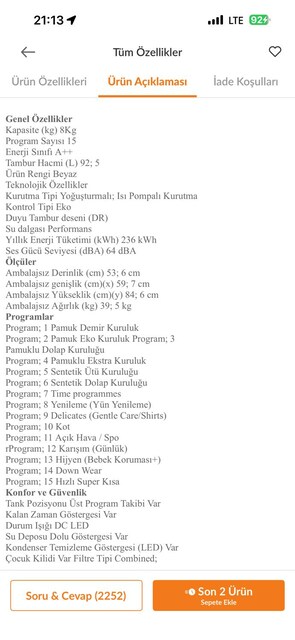 Altus AL 81 IC 8kg Kondensasyonlu Kurutucu