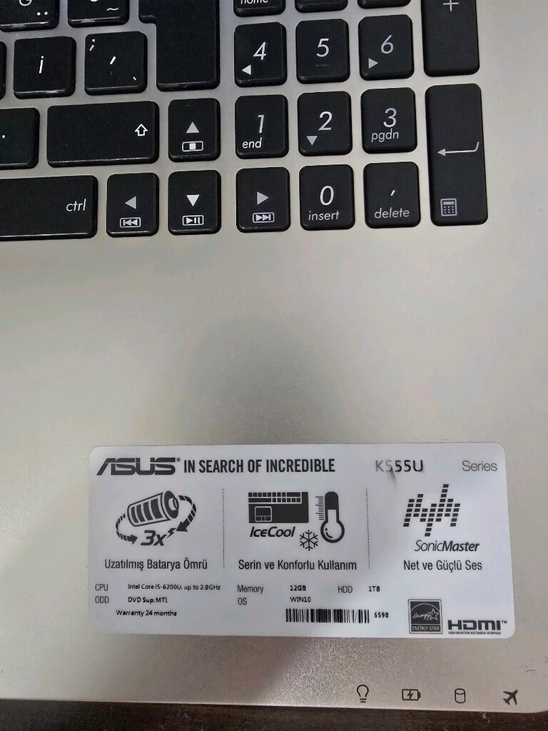 ASUS K555U 480 GB KIOXIA Exceria SSD takılı - 7