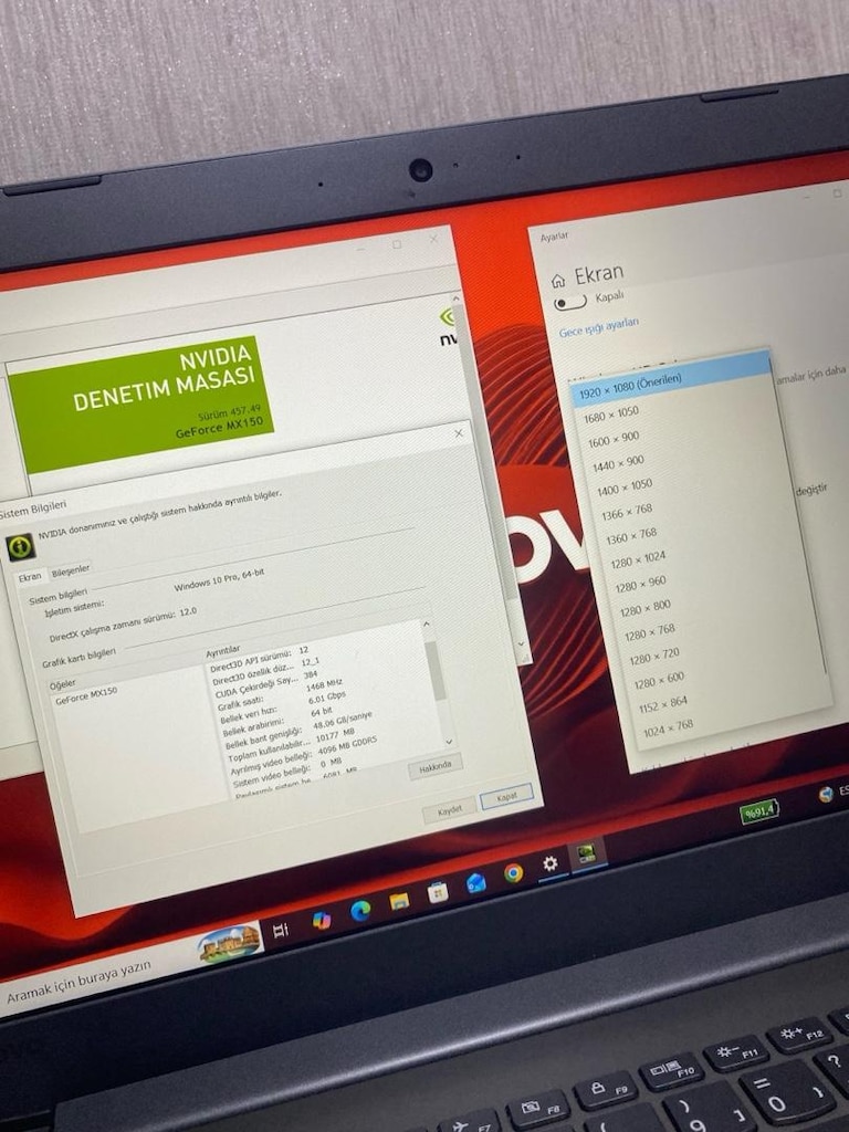 LENOVO-i7 8.NESİL-12GB DDR4-NVIDIA MX150 4GB-240 SSD-BATARYALI-LAPTOP - 4