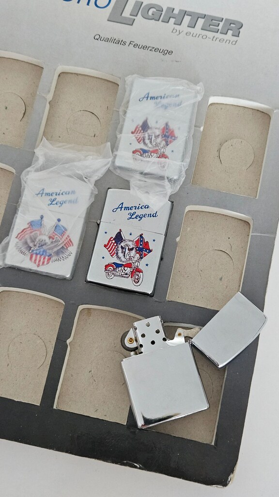 4 adet YENİ Gazlı Metal Çakmak Amerikan Tarz - EuroLighter - 2