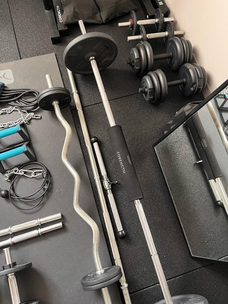 Ev Spor Salonu Seti Rack,2 Bench, Dips,120+ KG Ağırlık,Bar vb - 7
