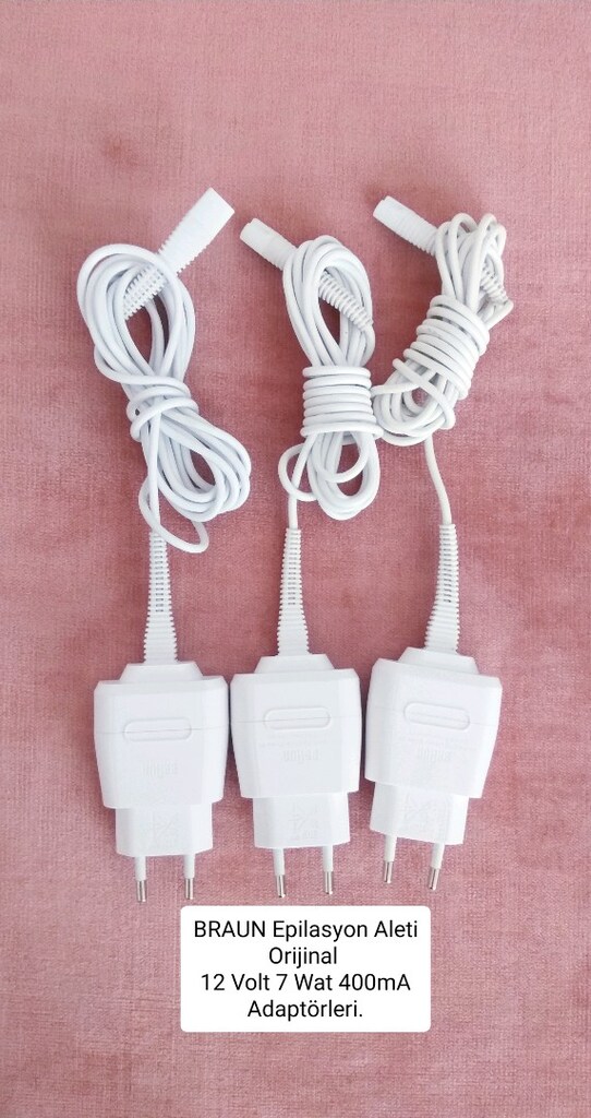 BRAUN Epilasyon Aleti Orijinal 12 Volt 7 Wat 400mA Adaptörleri. - 3