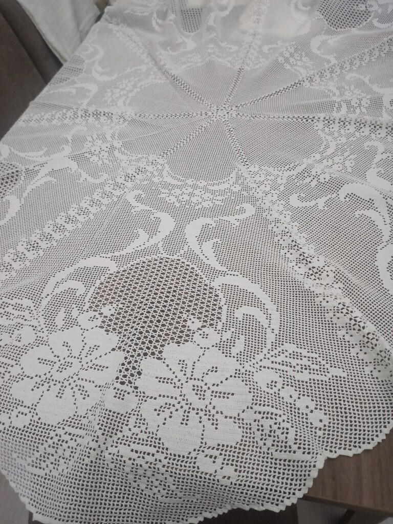 SİFİR DANTEL YUVARLAK MASA ORTUSU 140 cm - 2
