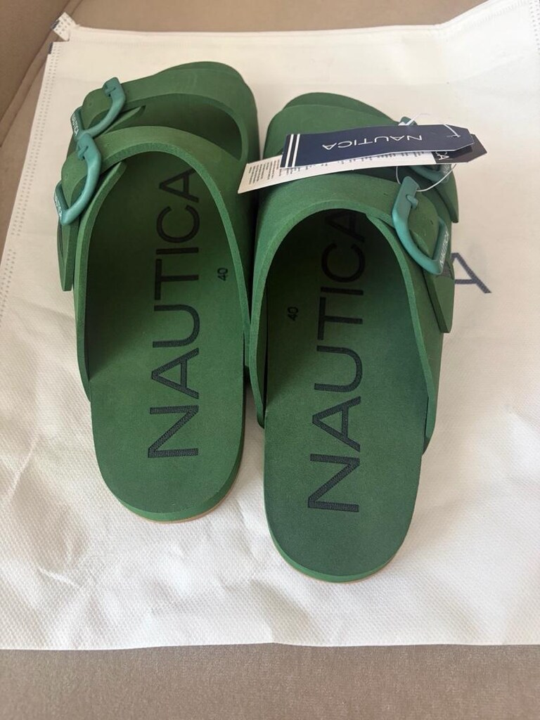 Orijinal nautica terlik 40 numara sıfır etiketli yeşil renk - 2