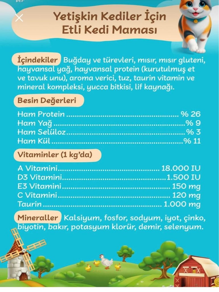 Etli kedi maması 15 kg - 2
