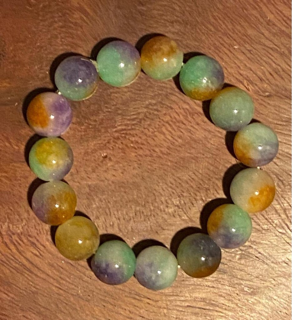 Yeşim Taşı ( Jade ) Multicolor Doğaltaş Bileklik - 21