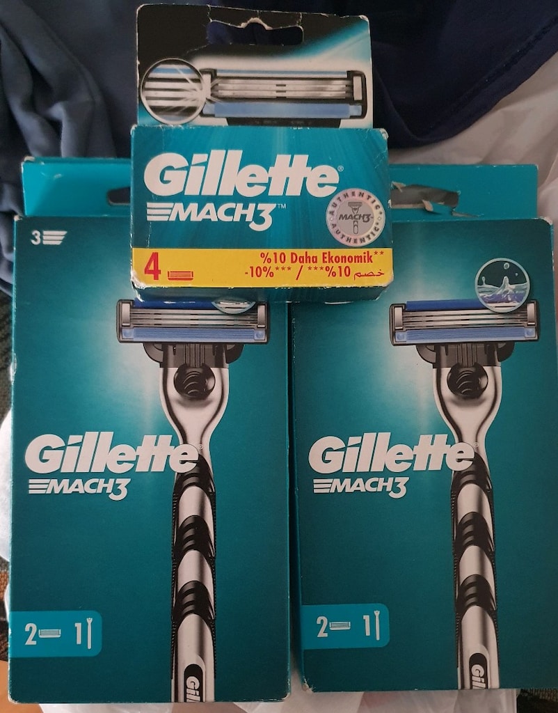 GİLLETTE MACH3 2 ADET 1 ADET FUSION 5 4 ADET YEDEK BAŞLIK MACH3 - 3