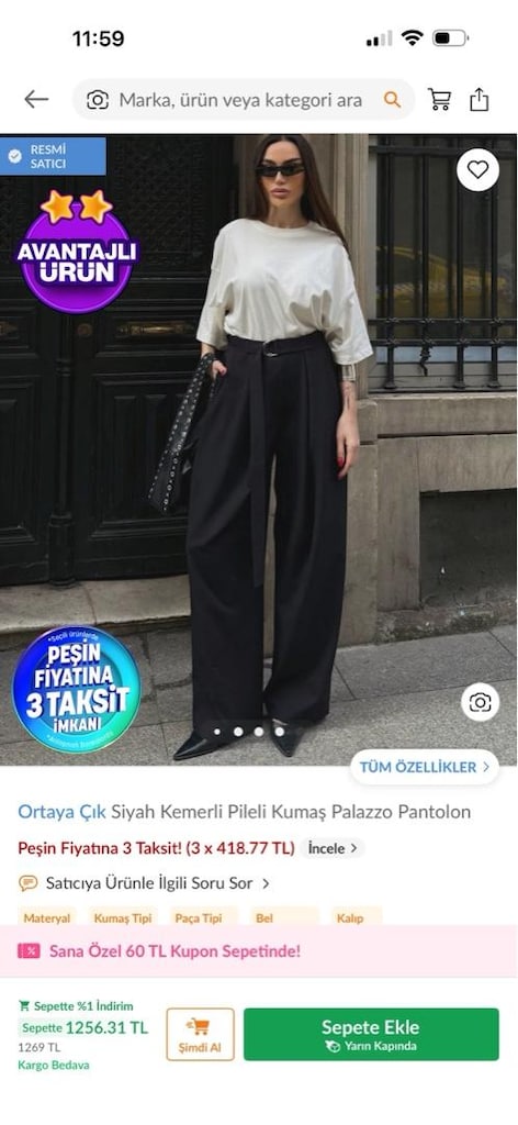 kadın kıyafet toplu, pantalon, sweat, ayakkabı, palozzo - 17
