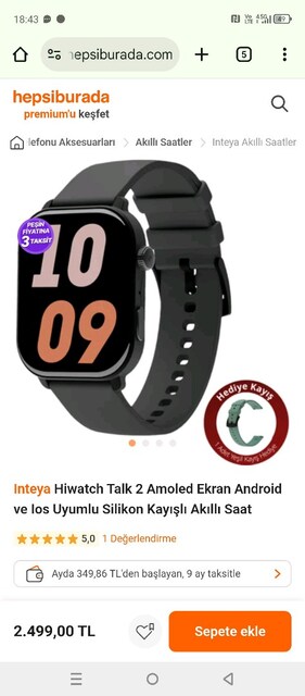 inteya hiwatch talk 2 akıllı saat