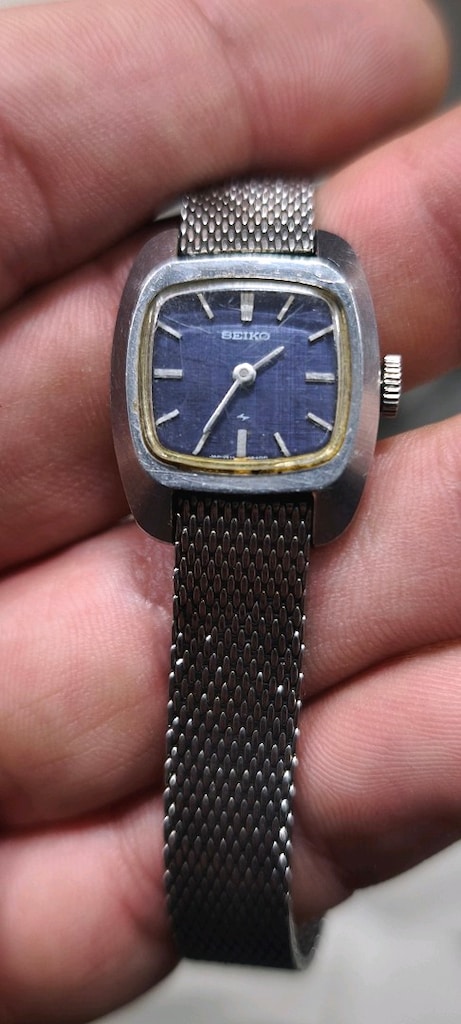 Seiko 3116-6 Lacivert Kadranlı Vintage Kadın Kol Saati Çelik Kasa