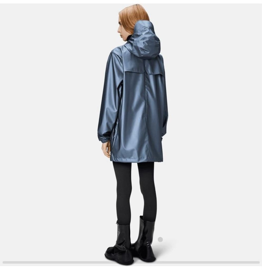 RAINS Cargo Long W3 Unisex Mavi Yağmurluk – M Beden – Sıfır - 6