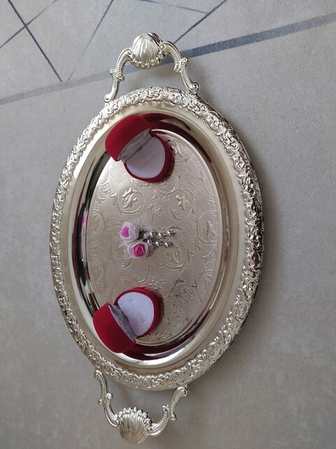 altın başak silver tray nişan tepsisi yeni