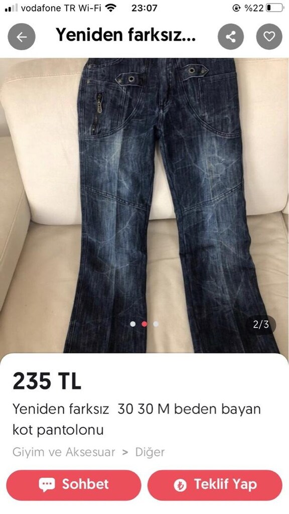 30 30 M beden bayan kot pantolon — görsel 2/2
