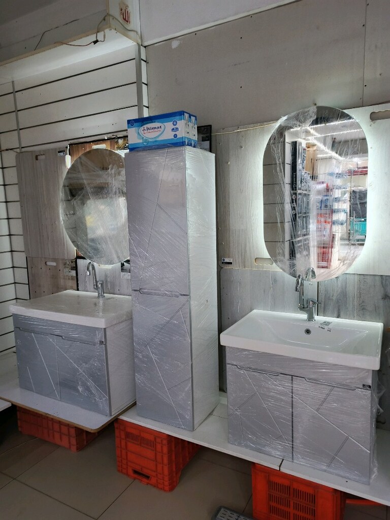 80cm mebran kapakli banyo dolabi - 8