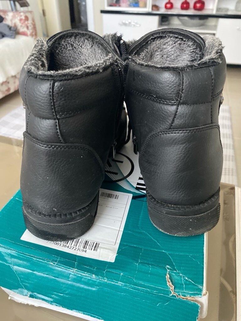 siyah erkek yandan fermuarlı bağcıklı bot - 5