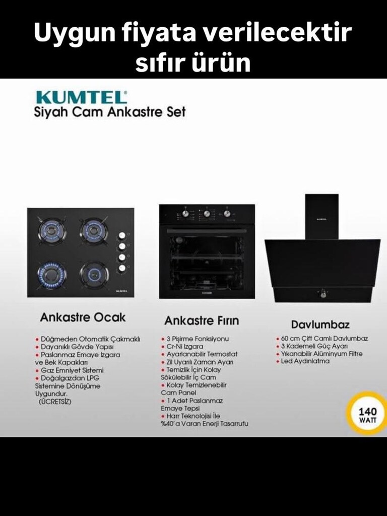 Kumtel ankastre set siyah seri - 2