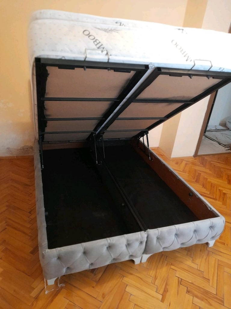 çift kişilik yatak baza başlık 3lü set - 4