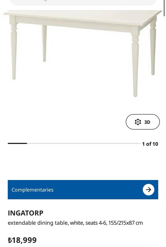 ikea beyaz ingatorp masa - 5