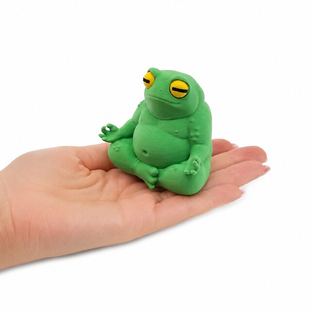 Yapı3D Meditasyon Yapan Kurbağa Dekoratif Masaüstü Biblo