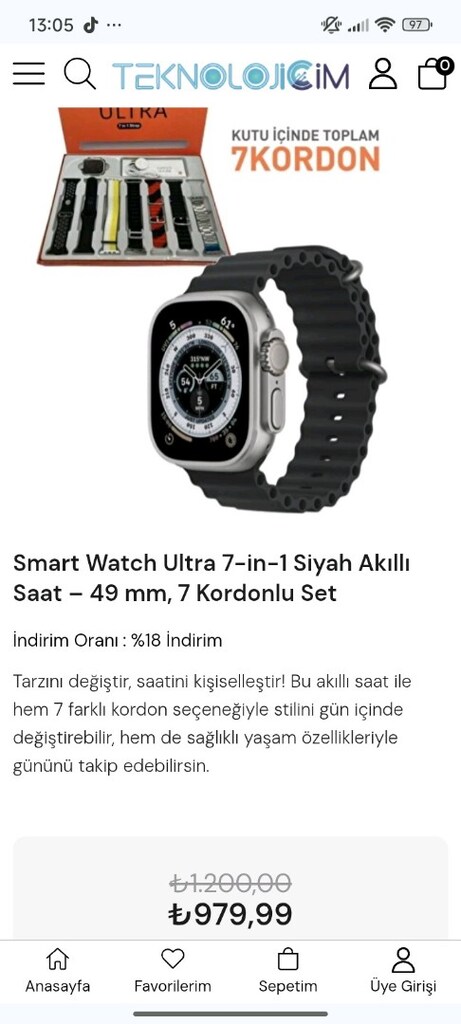 Wolves Ultra 7 in 1 Akıllı Saat – 7 Kordonlu Set Temiz - 6