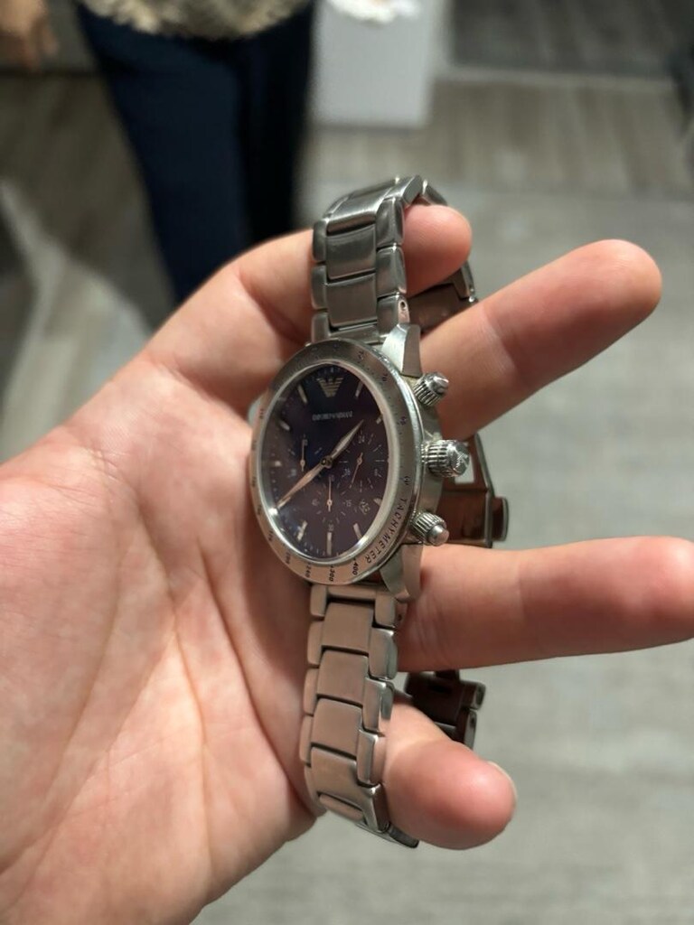 Emporio Armani Orjinal Erkek Kol Saati - Lacivert Kadran Kronograf - 2