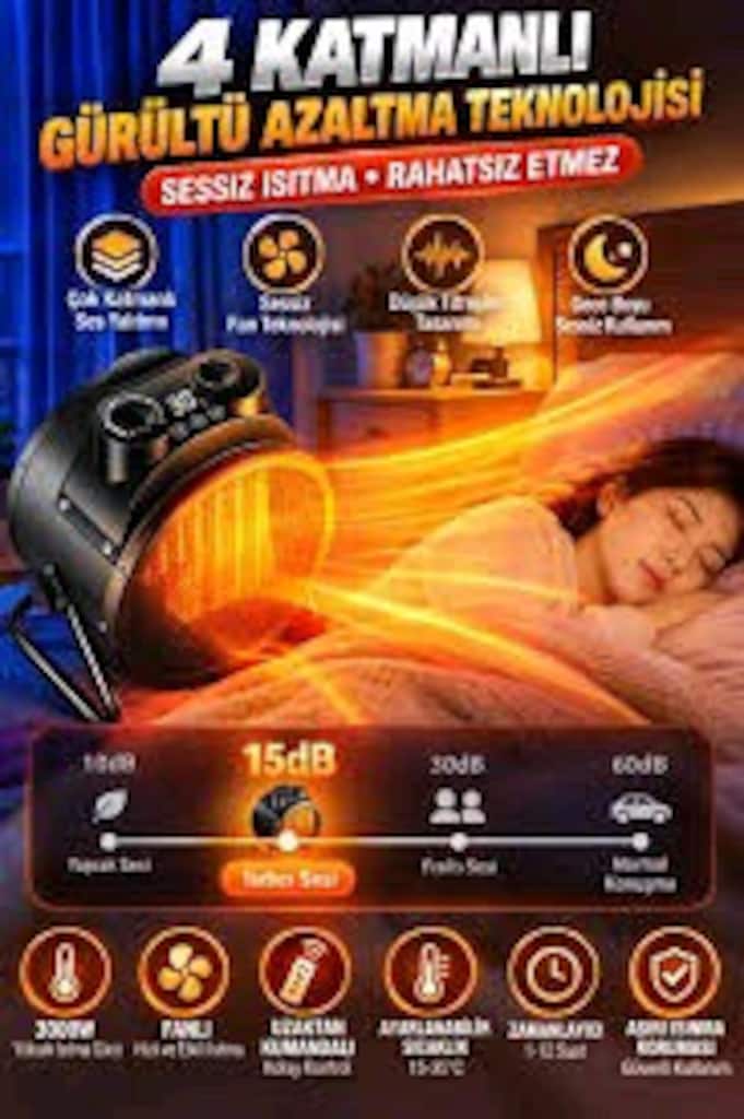 3000W Uzaktan Kumandalı Dijital Fanlı Isıtıcı - 45 m2 Etkili Alan - 3