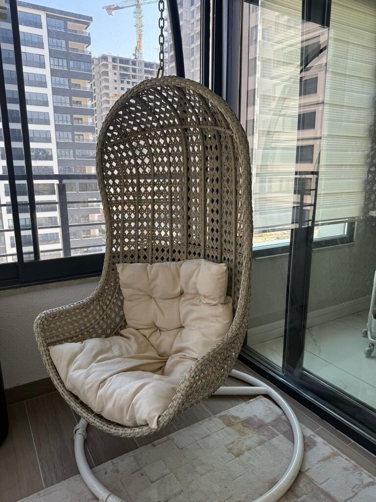 XXL Rattan Balkon Bahçe Salıncağı 150+ Kg Taşıma Kapasiteli - 2